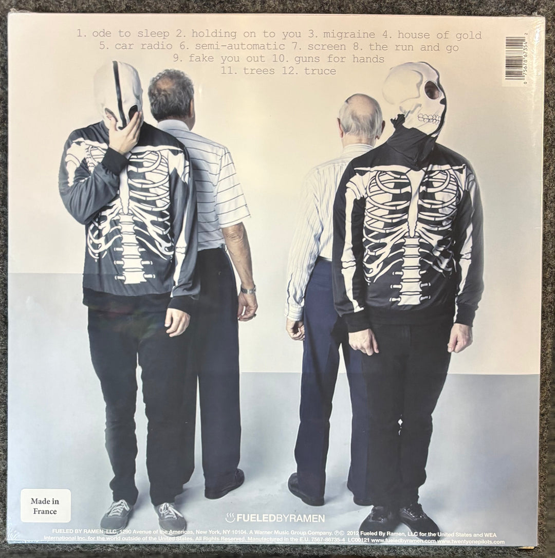Person wearing a skeleton-themed hoodie with a back view on TWENTY ONE PILOTS – VESSEL