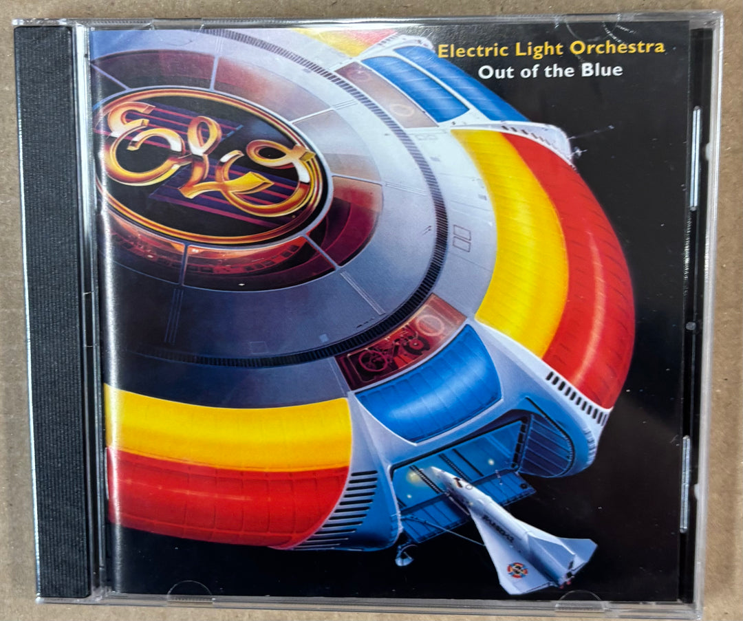 CD cover of Electric Light Orchestra's 'Out of the Blue' with colorful design and logo.