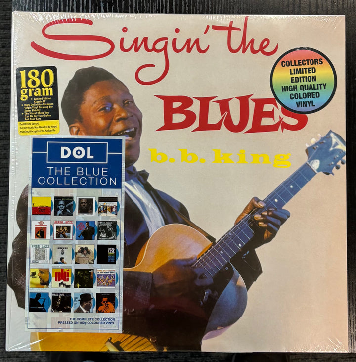 B.B. KING - Singin' The Blues record cover featuring B.B. King with a guitar, labeled 'Singin' the Blues'.