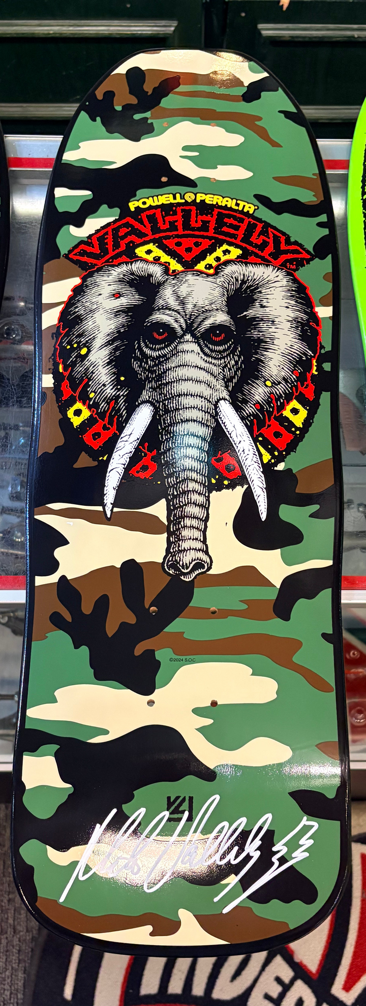 Powell Peralta Mike Vallely Elephant Camo [Autographed] Skateboard Deck