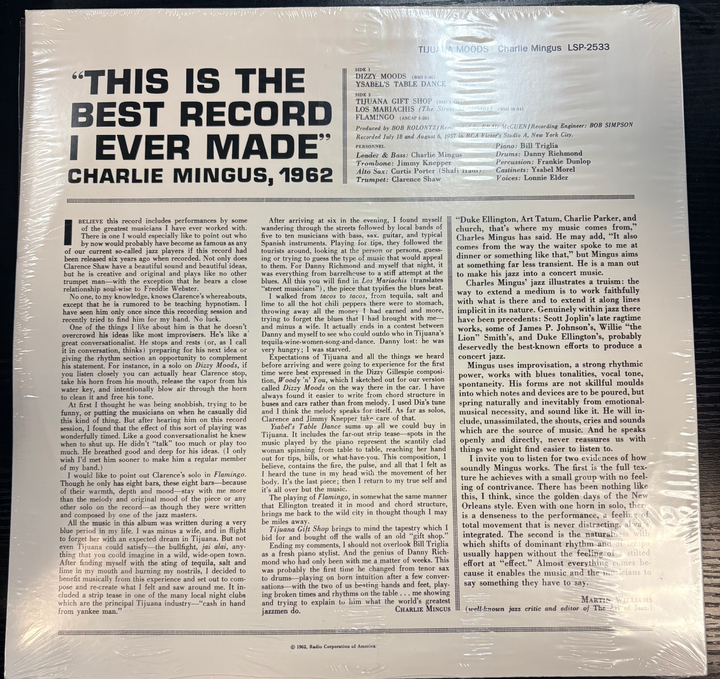 Charles Mingus - Tijuana Moods Vinyl LP Record