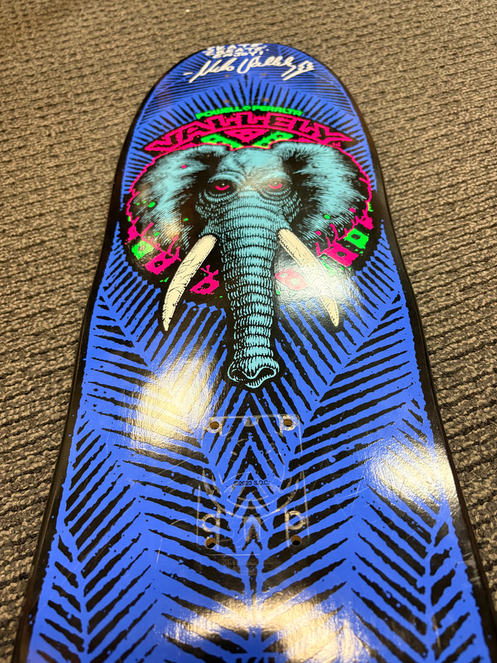 Powell Peralta Mike Vallely Personal Blacklight Elephant [Gripped & Autographed] Skateboard Deck