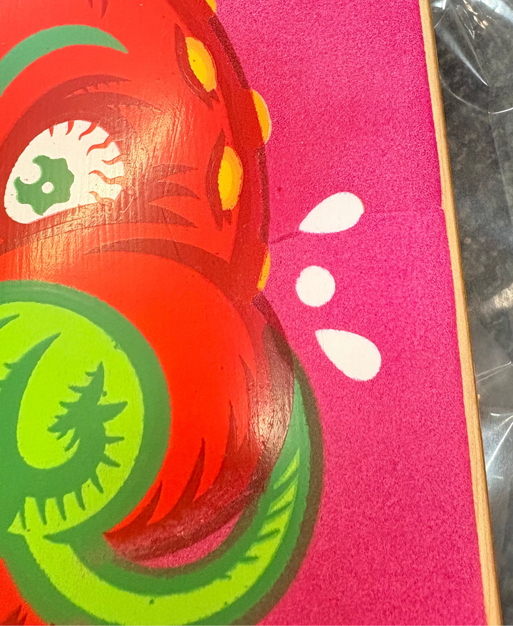 STRANGELOVE Strawberry Cough Deck - FLOCKED  Pink 8.875" Skateboard Deck