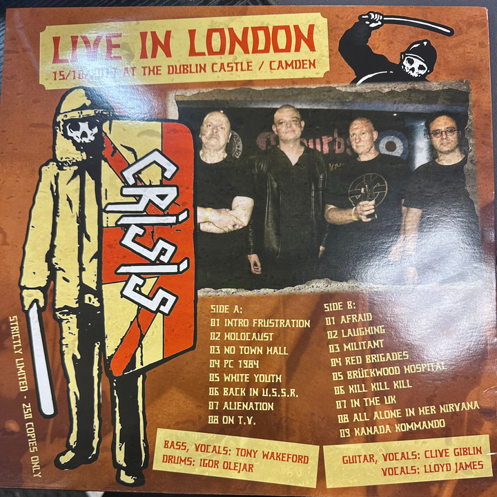 CRISIS - LIVE IN LONDON 2017 Vinyl LP Record *Unofficial Release*