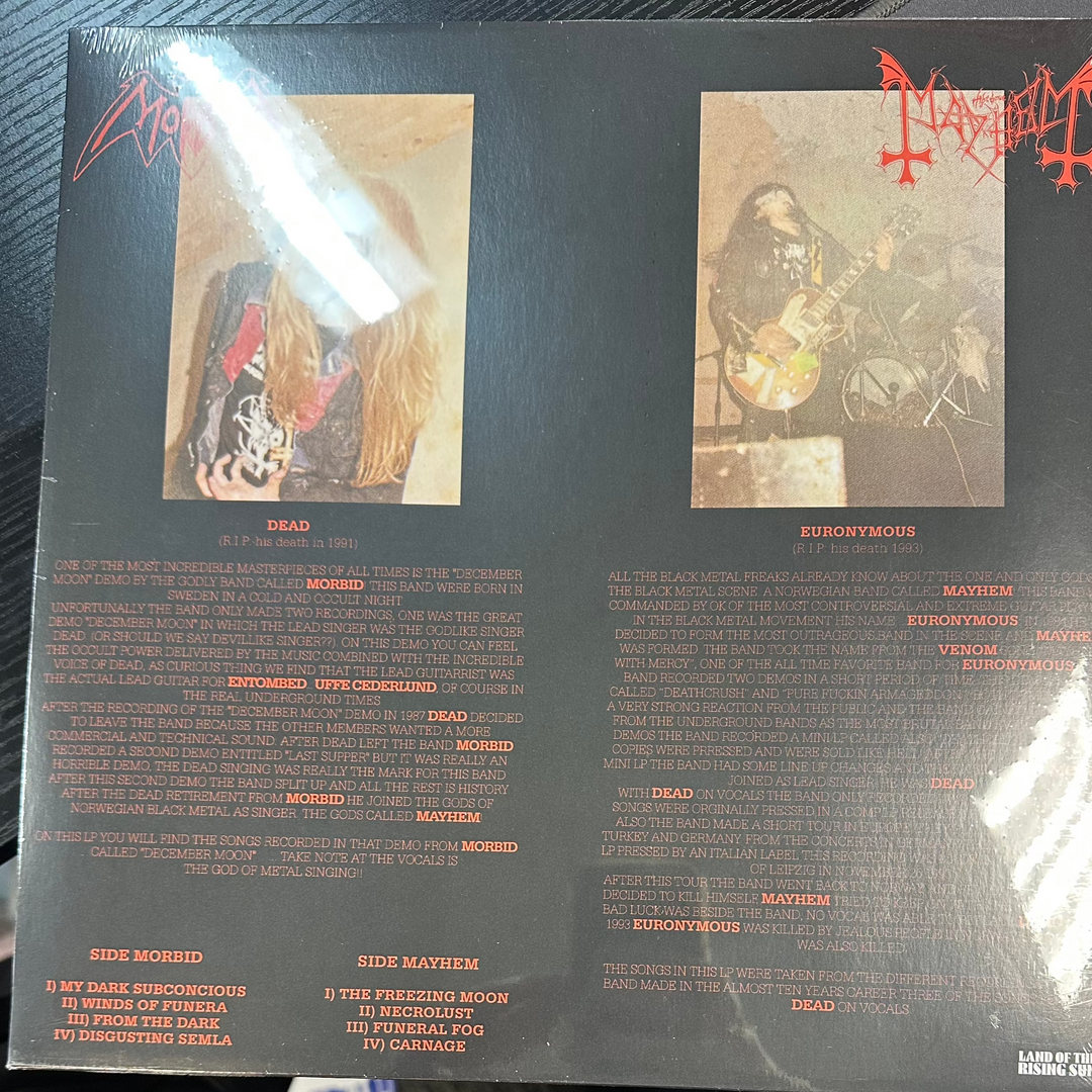 MORBID/MAYHEM - A TRIBUTE TO THE BLACK EMPERORS (SPLIT ALBUM) LP Record *UNOFFICIAL RELEASE*