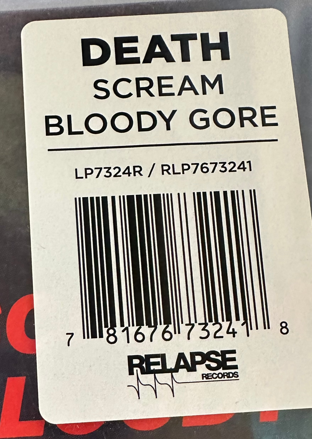 Death - Scream Bloody Gore Vinyl LP Record
