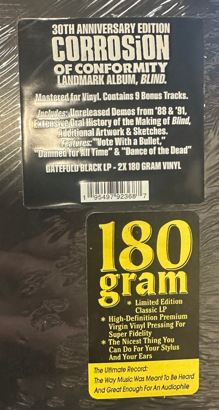 CORROSION OF CONFORMITY - Blind [30th Anniversary] 2X Vinyl LP Record
