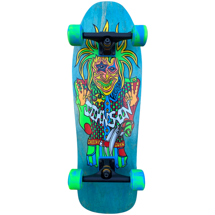 Vision Joe Johnson Groovy Guru Turquoise Stain 9.5" Complete Skateboard
