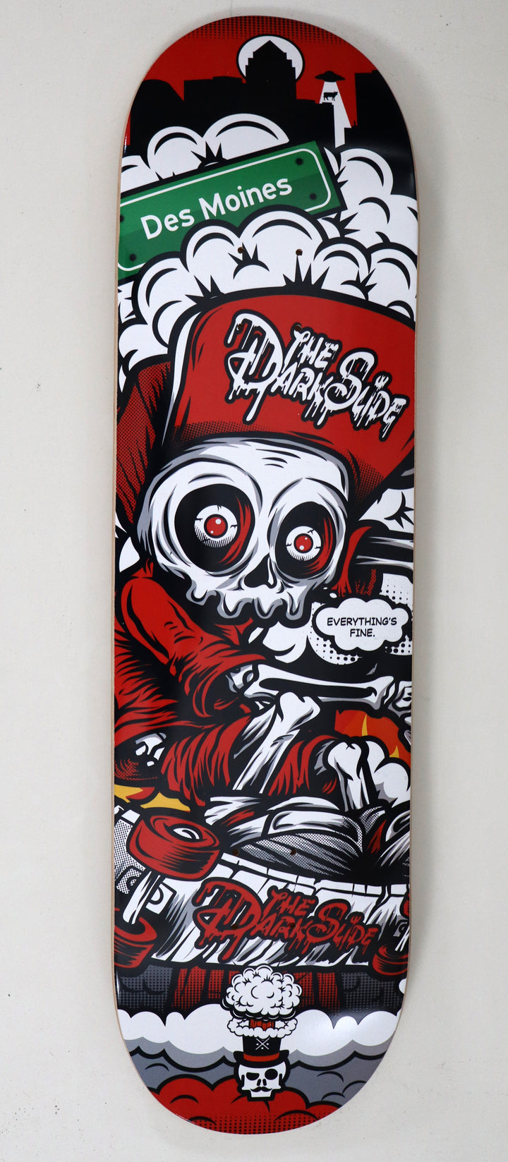 The Dark Slide x Skullduggery "Everything's Fine" Skateboard Deck