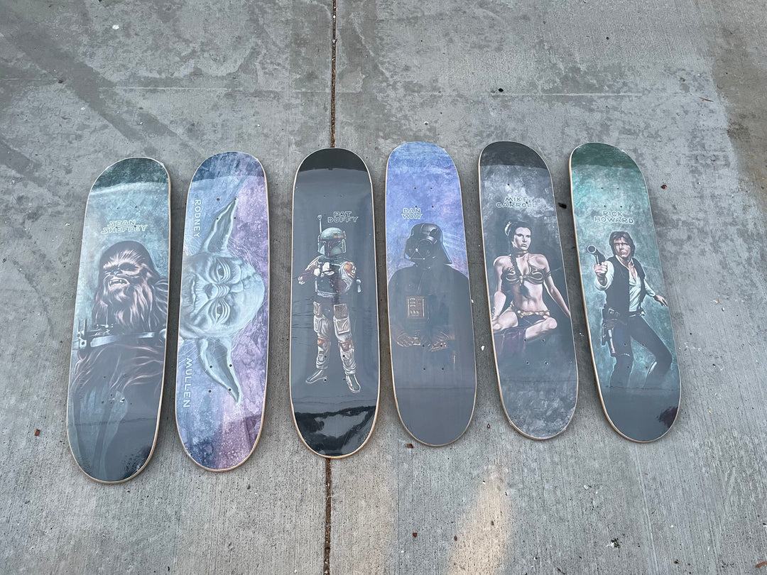 Plan B x Star Wars LTD 6x Skateboard Deck Set Signed by Howard, Way, Duffy, Sheffey, Mullen, and Carroll
