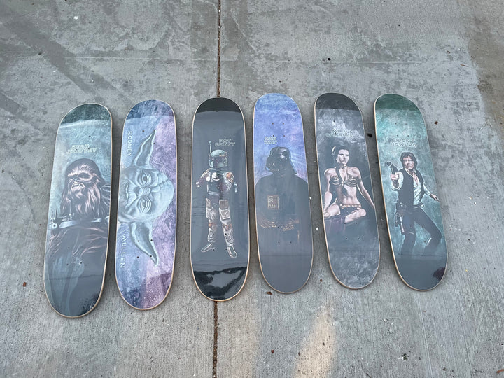 Plan B x Star Wars LTD 6x Skateboard Deck Set Signed by Howard, Way, Duffy, Sheffey, Mullen, and Carroll