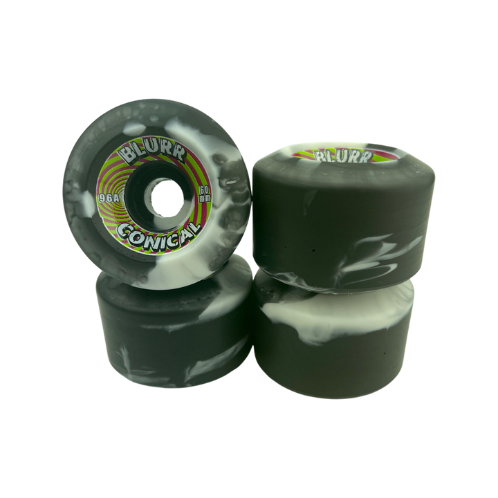 VISION Blurr 60mm 96A Swirl Black/White Skateboard Wheels