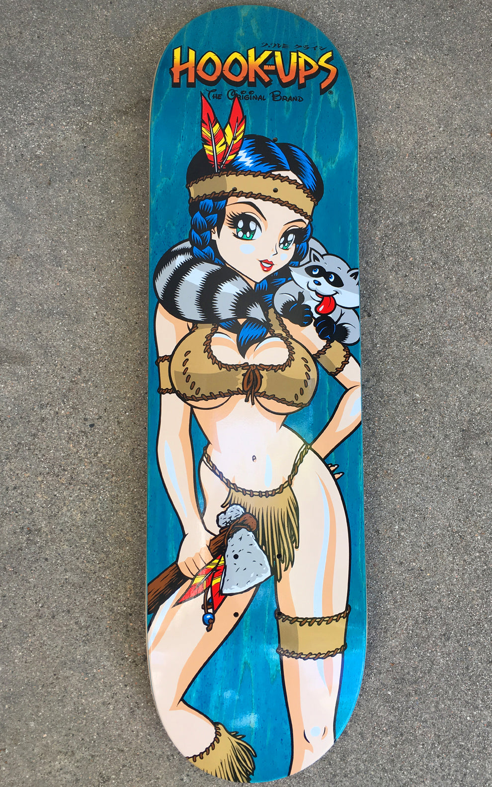 Hook Ups Pocahook-ups 8.5" Pink Stain Skateboard Deck