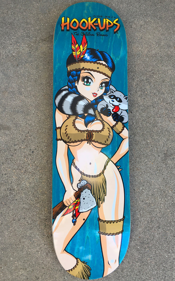 Hook Ups Pocahook-ups 8.5" Pink Stain Skateboard Deck