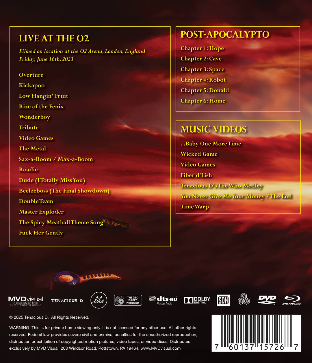 Tenacious D - The Complete Masterworks Vol. 3 Back cover of a music album with tracklist and branding