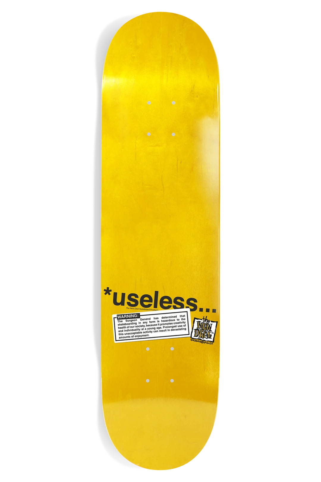 New Deal Useless Wooden Toys PAL 8.25" Skateboard Deck
