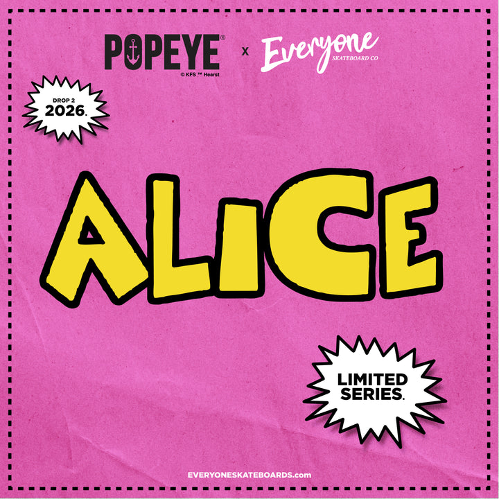 *Pre-Order* Everyone Skateboards Co x Popeye Comics Alice The Goon Returns 9.5" Skateboard Deck
