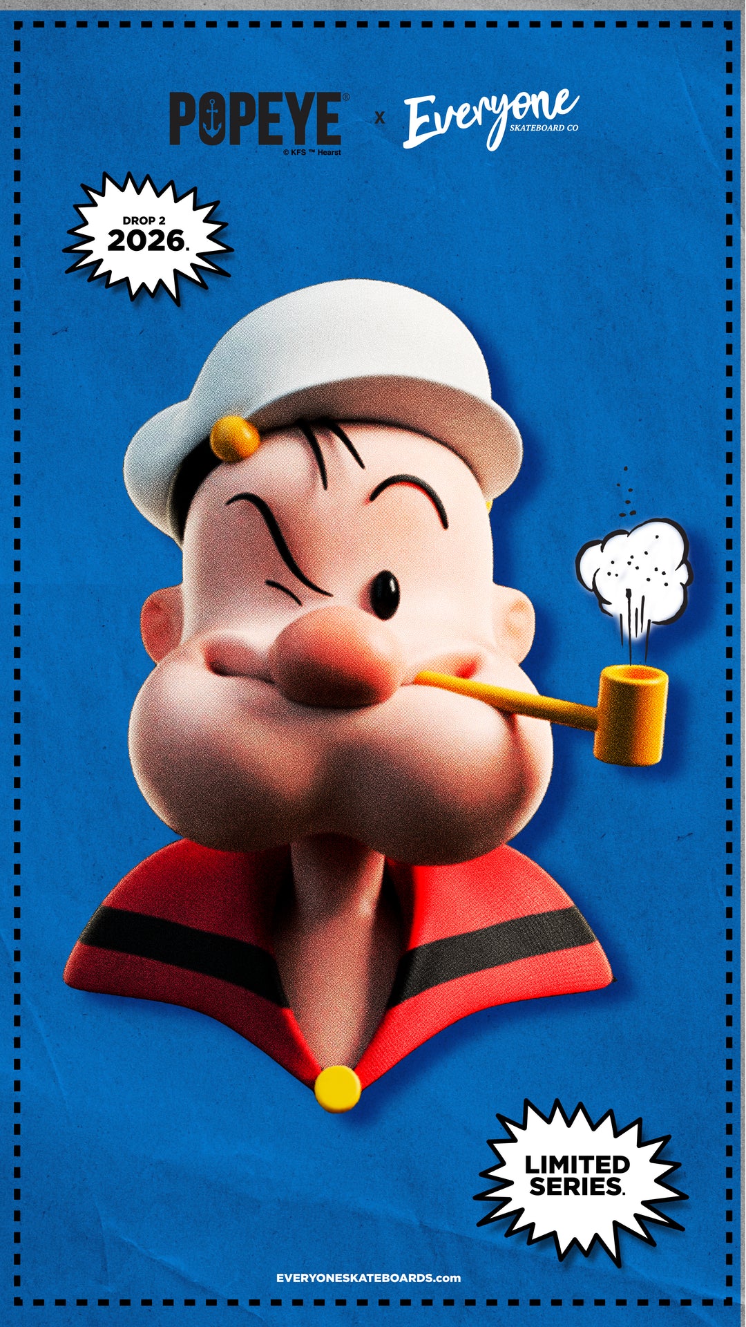 *Pre-Order* Everyone Skateboards Co x Popeye Comics POPEYE AHOY 9.5" Skateboard Deck