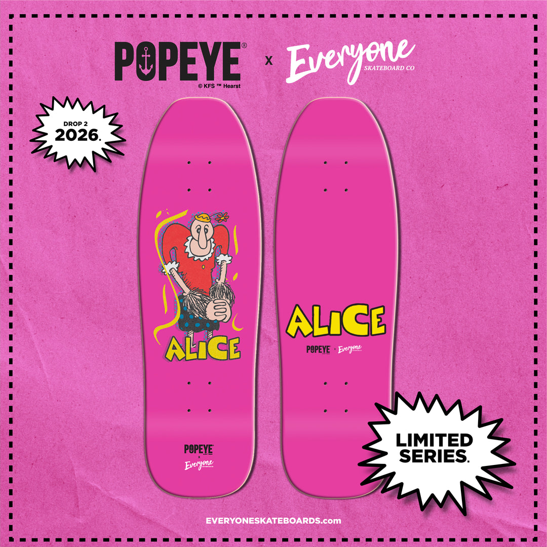 *Pre-Order* Everyone Skateboards Co x Popeye Comics Alice The Goon Returns 9.5" Skateboard Deck