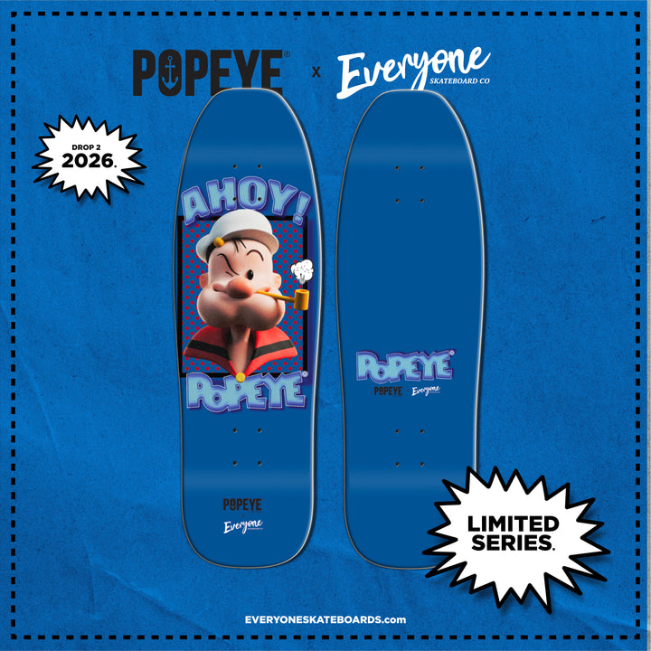 *Pre-Order* Everyone Skateboards Co x Popeye Comics POPEYE AHOY 9.5" Skateboard Deck