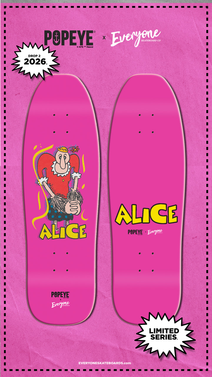 *Pre-Order* Everyone Skateboards Co x Popeye Comics Alice The Goon Returns 9.5" Skateboard Deck
