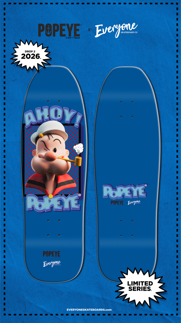 *Pre-Order* Everyone Skateboards Co x Popeye Comics POPEYE AHOY 9.5" Skateboard Deck