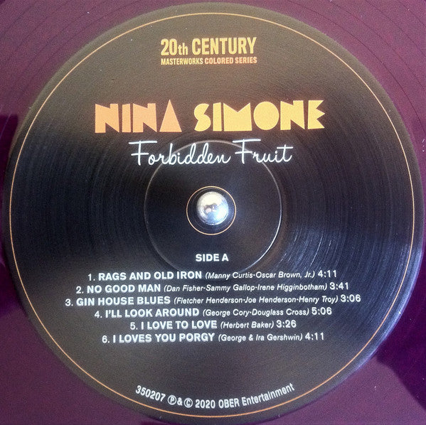 Nina Simone – Forbidden Fruit Purple Clear Color Vinyl LP Record
