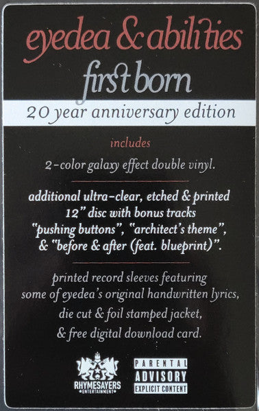 Eyedea & Abilities - First Born 20th Anniversary Edition Galaxy 2-Color / Clear 3xLP Vinyl LP Record Box Set