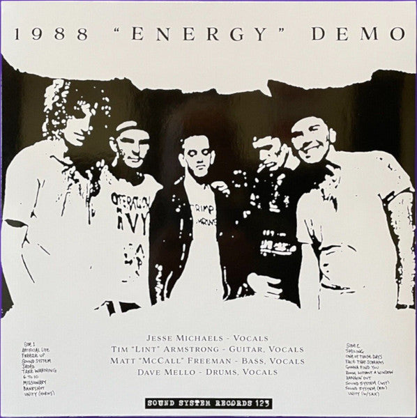 Operation Ivy – 1988 "Energy" Demo Vinyl LP Record *Unofficial Release*