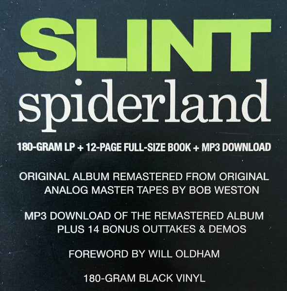 Slint - Spiderland (Remastered) 180G Vinyl LP Record