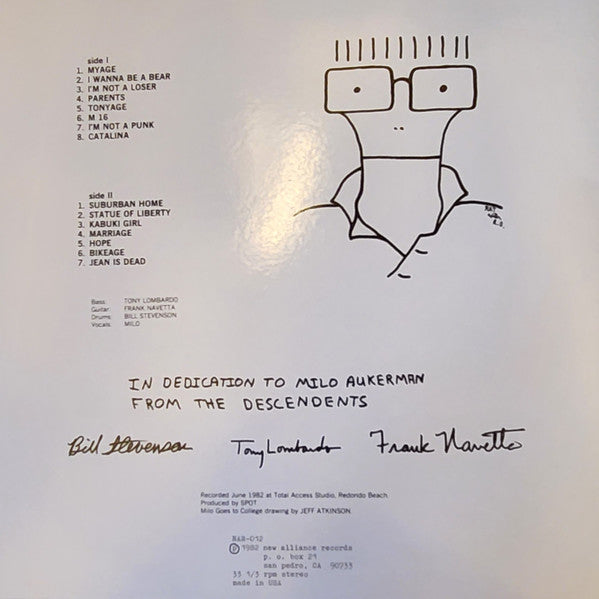 Descendents – Milo Goes To College Vinyl LP Record *Unofficial Release*