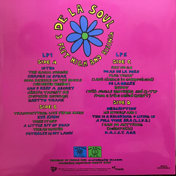 De La Soul - 3 Feet High And Rising, 2xLP Opaque Magenta Coloured Vinyl