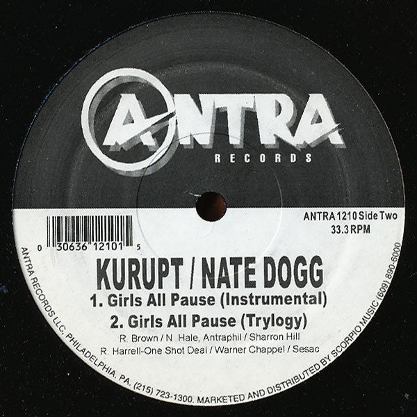 Kurupt w/ Nate Dog ‎– Girls All Pause 12" Vinyl LP Record