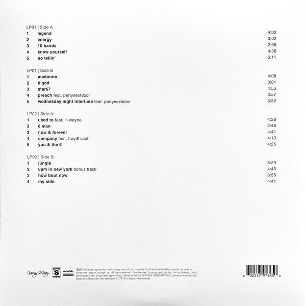 Drake - If You're Reading This It's Too Late 2x Vinyl LP Record