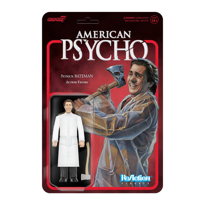 Super7 x AMERICAN PSYCHO - PATRICK BATEMAN - RAINCOAT  ReAction Figure