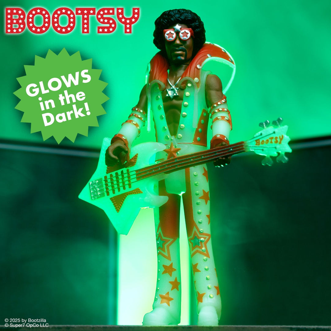 Super7 x Bootsy Collins (Glow-In-The-Dark) ReAction Figure