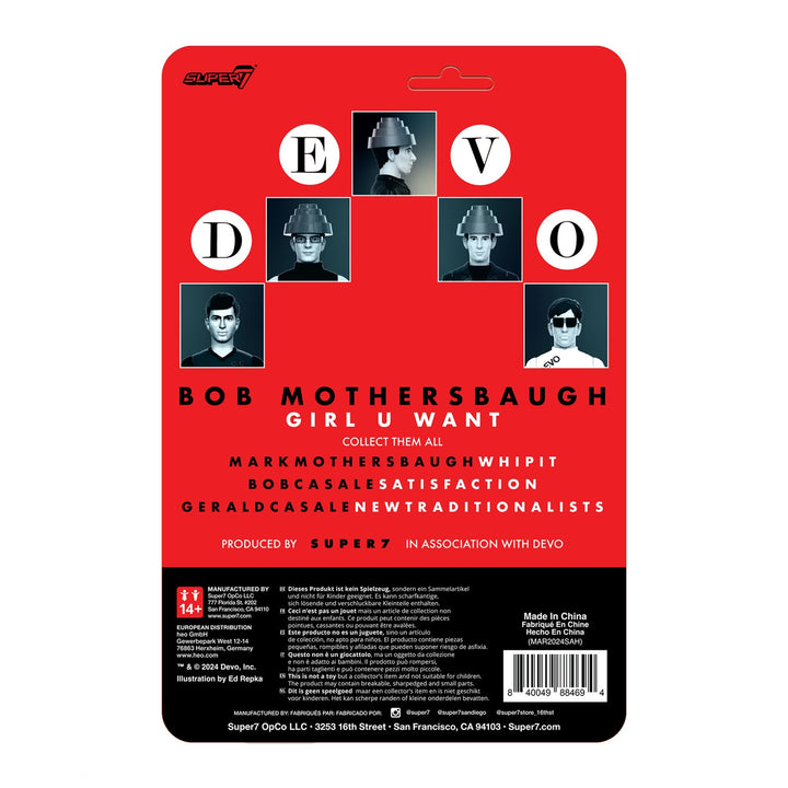 Super7 x DEVO - THE GIRL U WANT BOB MOTHERSBAUGH ReAction Figure