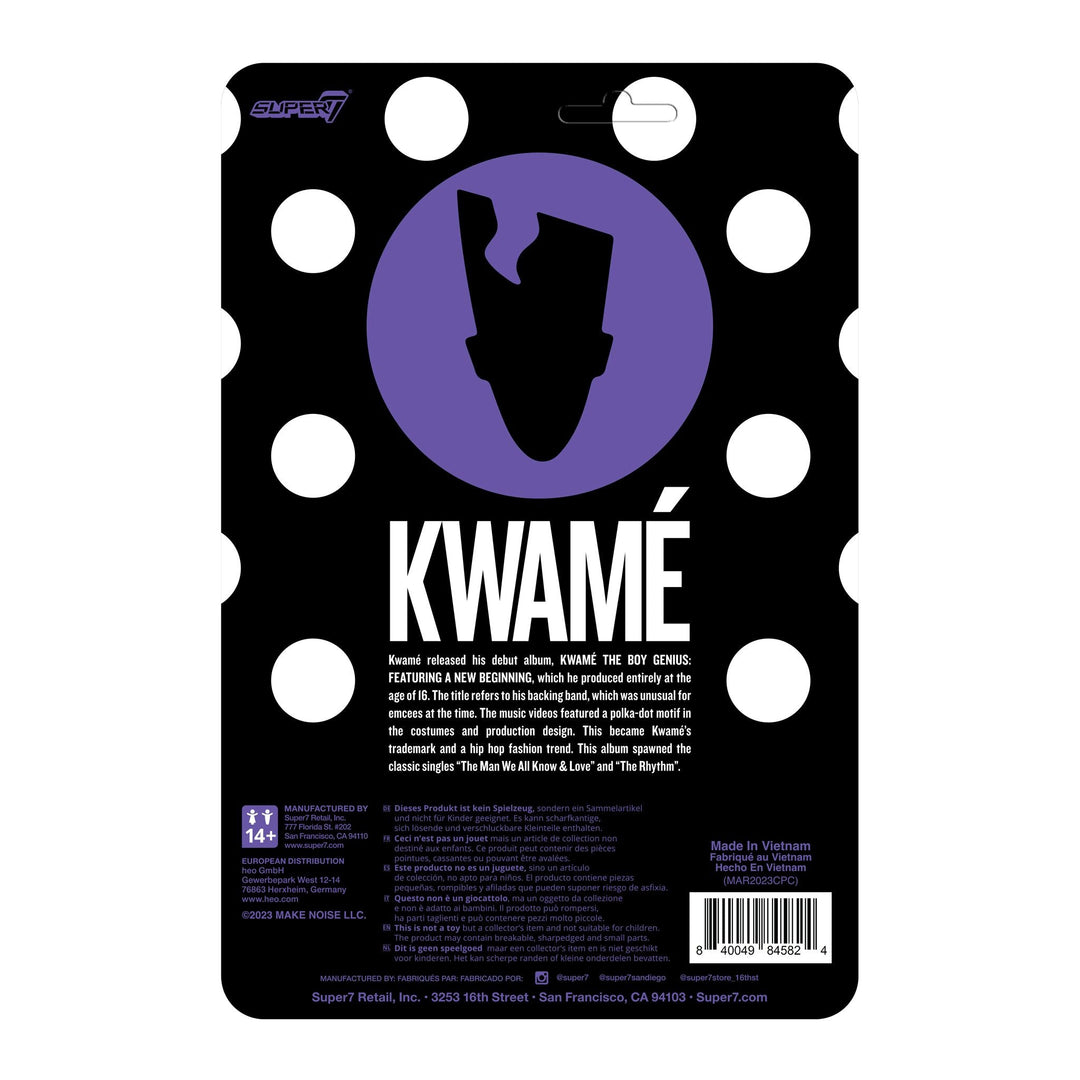 Super7 x Kwamé (Black/White Polka Dot) ReAction Figure