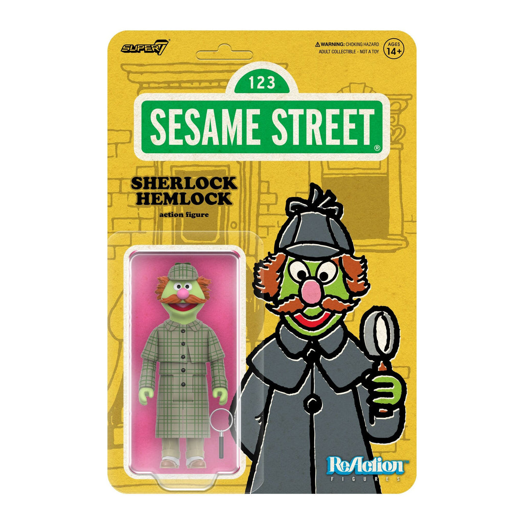 Super7 x SESAME STREET - SUPER GROVER, SHERLOCK HEMLOCK, MR. HOOPER, BIG BIRD ReAction Figures