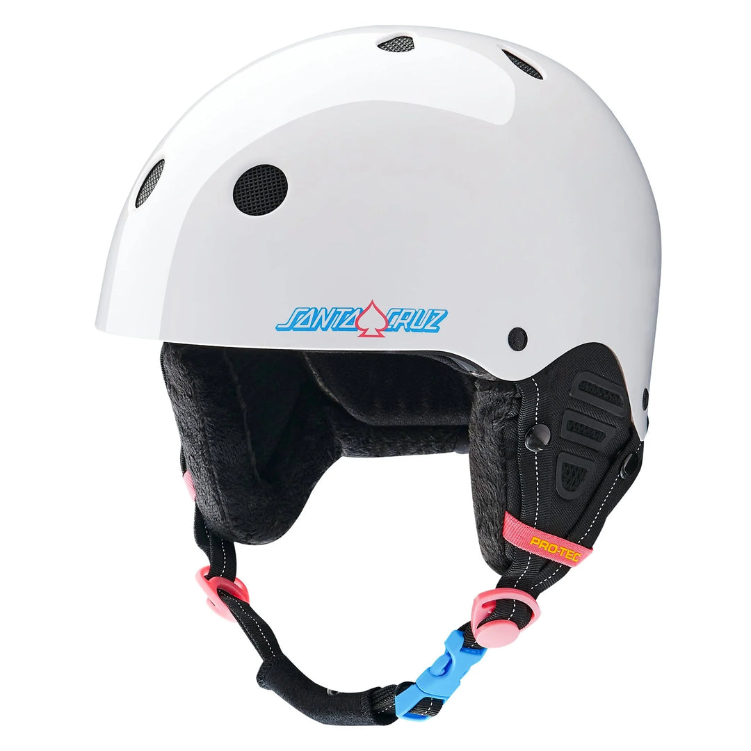 Protec x Santa Cruz LOW PRO Snow Certified Helmet (White Gloss)