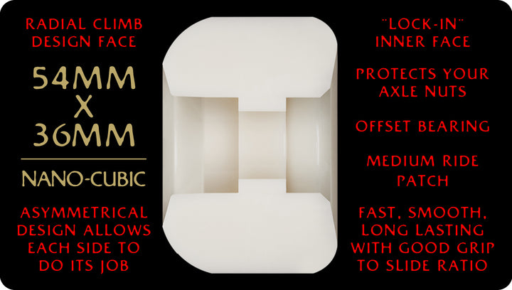 Powell Peralta Dragon Nano Cubic 54mm x 36mm 93a Skateboard Wheels