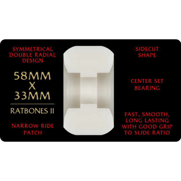 Powell Peralta Dragon Formula Ratbone II Symmetrical 58mm 93a Skateboard Wheels