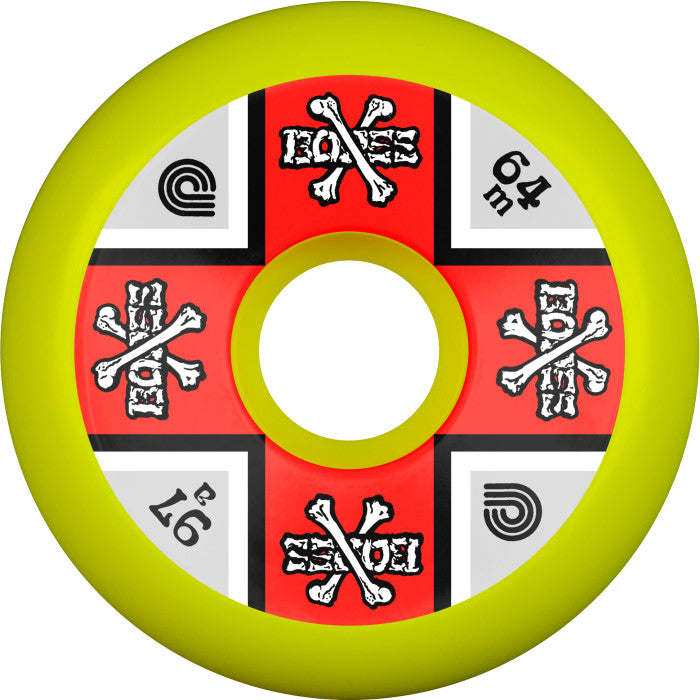 *Pre-Order* Powell Peralta Crossbones 64mm 97a Yellow Skateboard Wheels