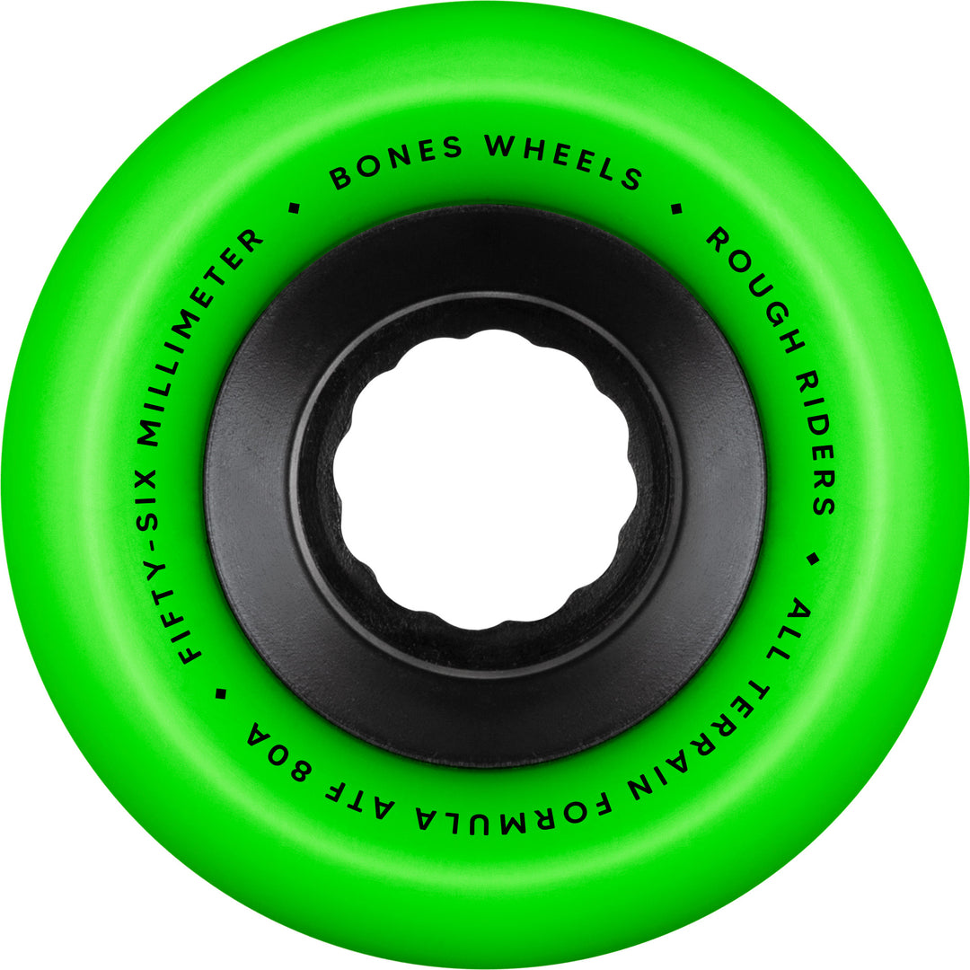 BONES ATF Rough Riders 56mm 80a Green All Terrain Skateboard Wheels