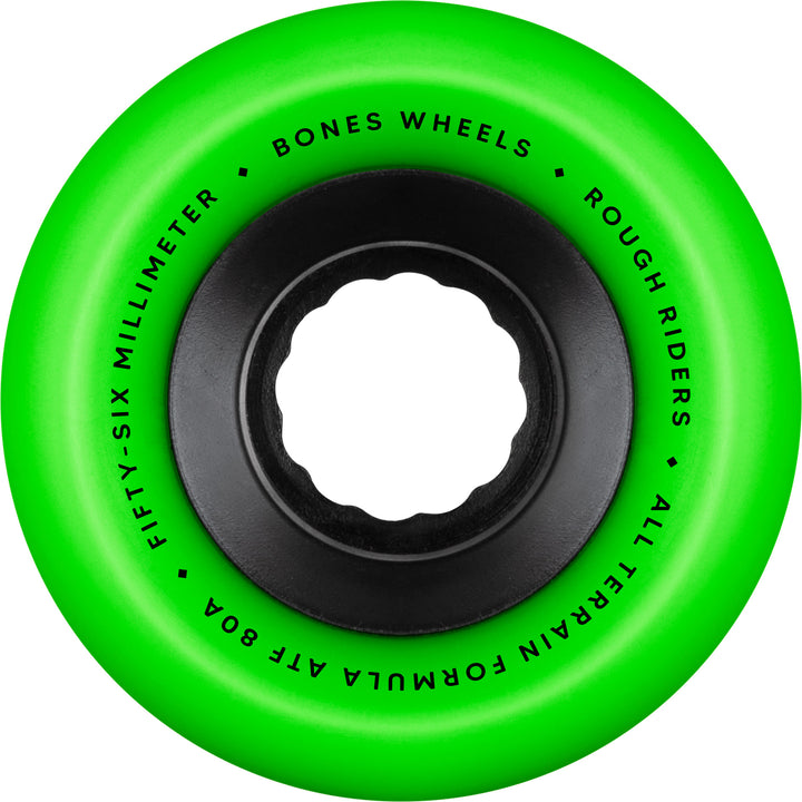 BONES ATF Rough Riders 56mm 80a Green All Terrain Skateboard Wheels