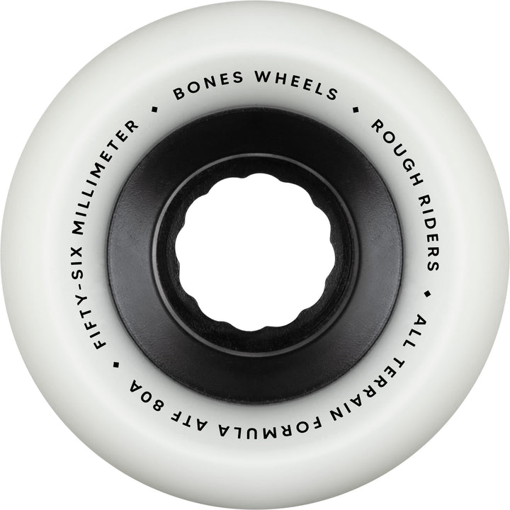 BONES ATF Rough Riders 56mm 80a White All Terrain Skateboard Wheels