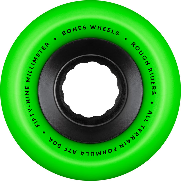 BONES ATF Rough Riders 59mm 80a Green All Terrain Skateboard Wheels