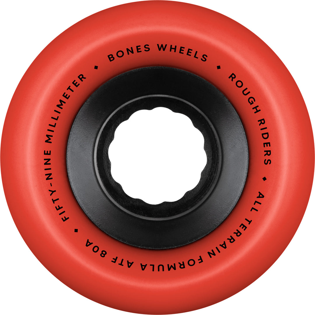 BONES ATF Rough Riders 59mm 80a Red All Terrain Skateboard Wheels