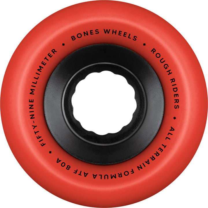 BONES ATF Rough Riders 59mm 80a Red All Terrain Skateboard Wheels