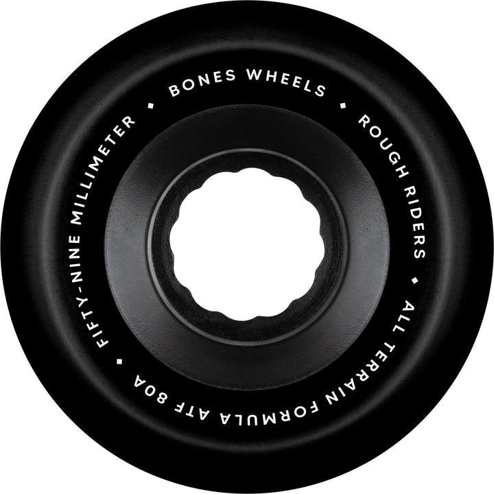 BONES ATF Rough Riders 59mm 80a Black All Terrain Skateboard Wheels
